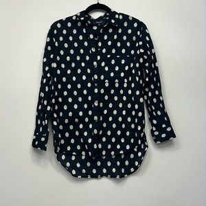 Madewell polka dot long sleeve button down size xxs